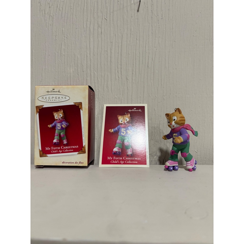 Hallmark Keepsake Ornament 2005 My Fifth Christmas Cat Roller Skates QHG7132